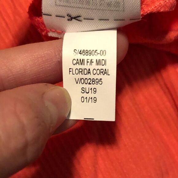 NWT! Gap Florida coral midi dress.  Size‎ small tall - Picture 7 of 10